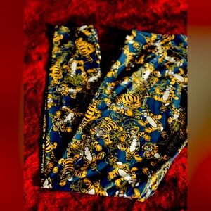 Women Lularoe Blue and Yellow Tiger Print Leggings one size(0-8)